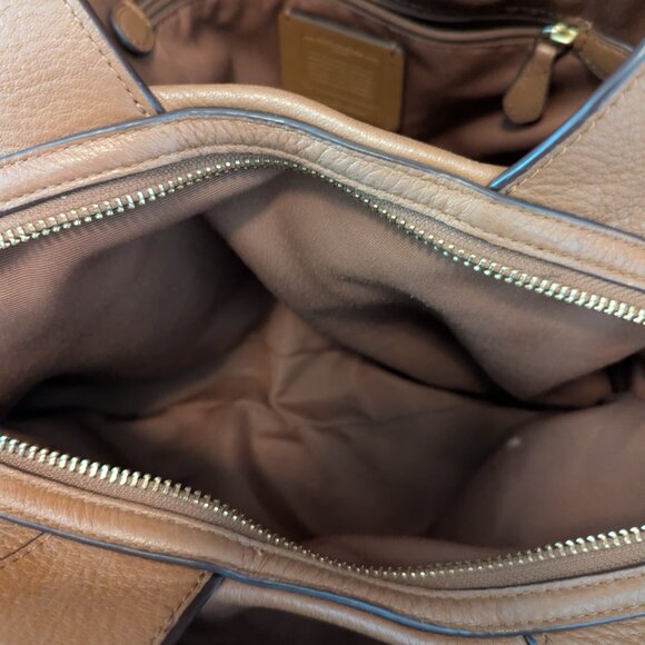 Coach Lexi pebble leather shoulder bag F57545 in mocha - Picture 12 of 15